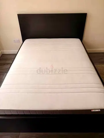 Ikea Malam Queen size bed with mattress and storage drawers