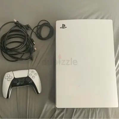 Sony PlayStation 5 Console with DualSense Controller and Cables - Good Condition