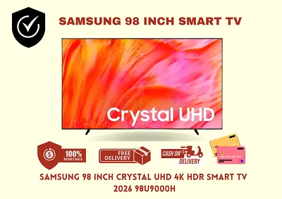 Samsung 98 inch Crystal UHD 4K HDR New Smart TV 2026 | 98U9000H | Free Delivery & Warranty