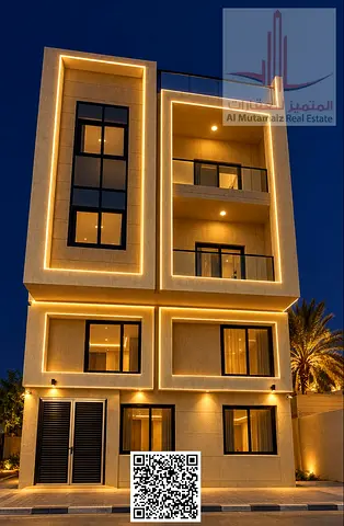 فرصة استثمارية بناية سكنية جديدة للبيع في الراشدية 2 بجانب الفالكون تاور أرضي + ميزانين + طابقين تضم 7 شقق سكنية وتشطيب ألترا سوبر لوكس بسعر 3.7 مليون