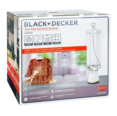 BLACK+DECKER Twin Pole Garment Steamer (2400W, model GST2400-B5)
