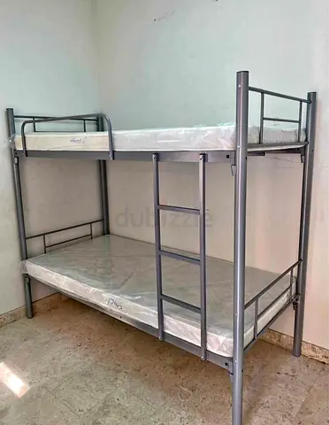Metal Bunk Bed Frame with Mattresses — Good Condition