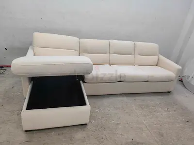 Perfect condition marina home beige color lshape sofabed with storage space