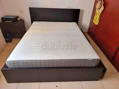 Ikea Malam king size bed with mattress and storage drawers