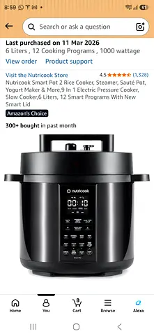 Nutricook 6L Multi-Function Electric Pressure Cooker / Smart Pot (Perfect Condition)