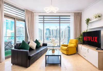 1 Bedroom Ap. - Dubai Marina & Sea View near metro (No commission & all bills included)