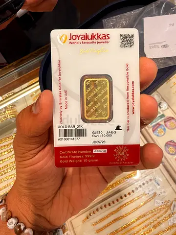 10gram Joy Alukkas 24K Gold Bar – Sealed Assay Card