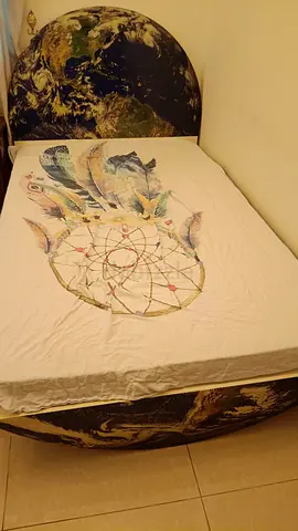 Queen Size bed for teen ages world map them