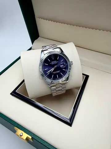 Stainless Steel Men's Wristwatch with Blue Dial (Automatic style)