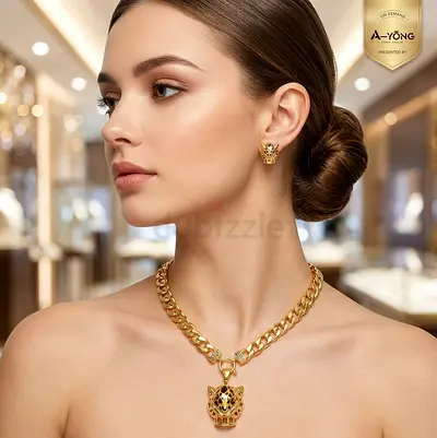 طقم مطلي ذهب عيار 24ك