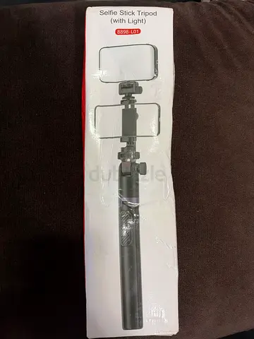 Selfie Stick Tripod with Built-in Light — Unused in Box