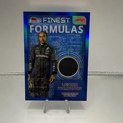 2024 Topps Finest Formula 1 F1 LEWIS HAMILTON Finest Formulas Blue Relic /75