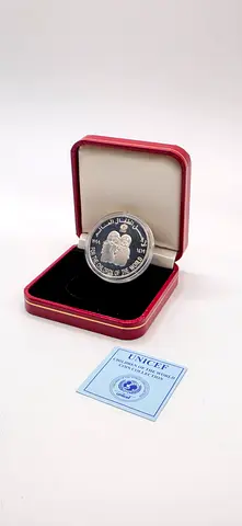 1998 UAE AED 50 silver proof commemorative coin UNICEF