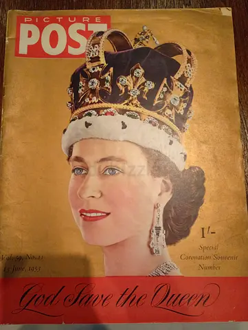 Vintage 1953 Picture Post Coronation Souvenir "$%& Save the Queen"