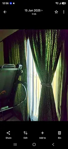 Dark Green Patterned Curtains