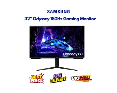 Samsung 32 Inch Gaming Monitor - Odyssey G30D 180Hz - New, FREE DELIVERY, WARRANTY