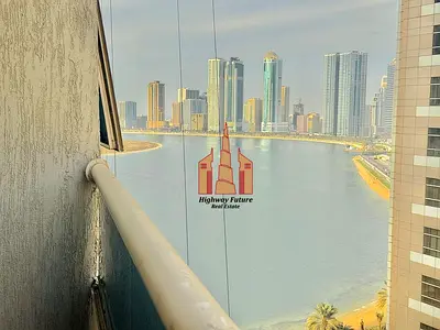 Sea View 1-BR with Balcony & wardrobes with 2 baths parking Free one month Free just @ 42k