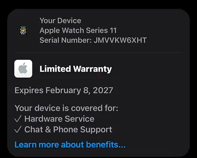 Apple Watch Series 11 - With Limited Warranty (Expires Feb 8, 2027)