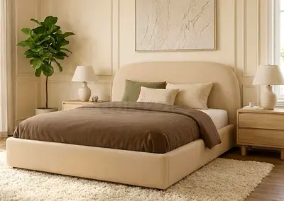Brand New Luxury Cotton fabric Queen Bed Available