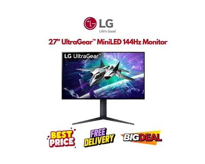 LG 27" UltraGear Mini LED 144Hz Gaming Monitor - Original Box, Accessories - FREE DELIVERY