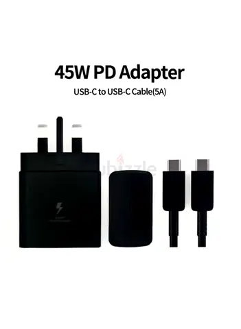 45W PD USB-C Fast Charger with 5A USB-C to USB-C Cable