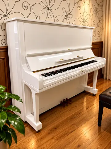 Yamaha White Upright Piano