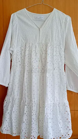 White Eyelet Cotton Tiered Dress - Size13 14 years used only for 2 celebrations