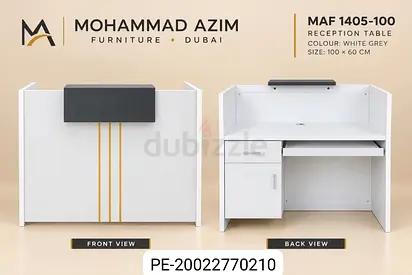 Mohammad Azim Reception Desk MAF 1405-100 – White Grey, 100×60 cm