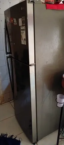 Used double-door refrigerator - working condition, stainless finish