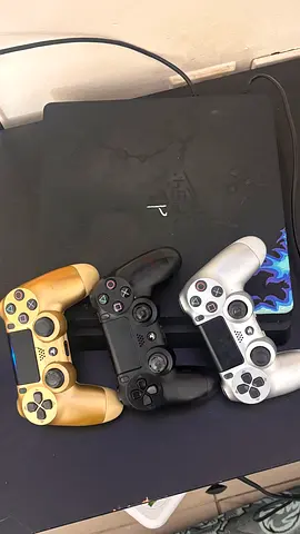 Sony PS4 Slim with 3 DualShock 4 Controllers - Good Working Condition
