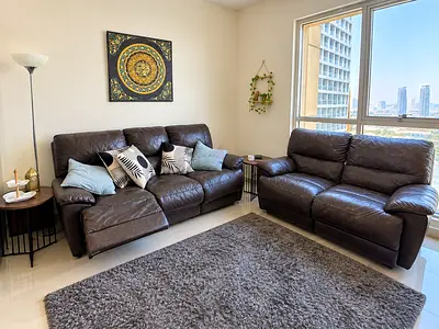 Recliner Sofa Set( fit for 5 people ) + 2 Side Tables + Floor Lamp