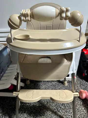 Adjustable 4-in-1 Baby High Chair / Booster Seat - Beige, Excellent Condition