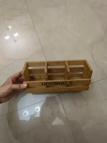 Wooden tabletop organizer / cutlery holder - 'ORIGINALS' compact crate