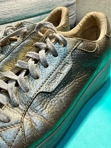 Michael Kors metallic leather sneakers - size 37.5, gently used