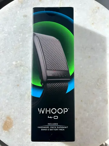 WHOOP 4.0 Fitness Tracker — Onyx SuperKnit Band + Battery Pack (New in Box)