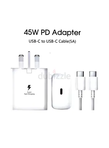 45W PD USB-C Travel Charger with USB-C to USB-C Cable (5A) Fast Charging