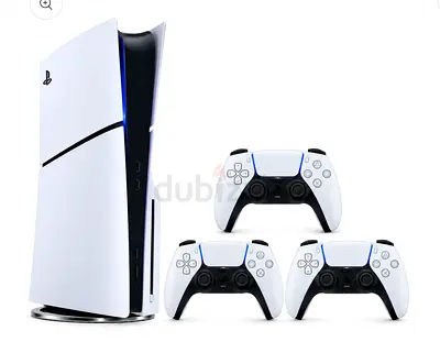 Sony PlayStation 5 Gaming Console Slim – Disc Edition with 3 Controllers, 1TB - PS5     ​