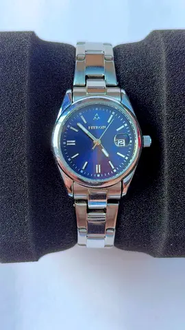 Fitron stainless steel ladies wristwatch with blue dial - good condition