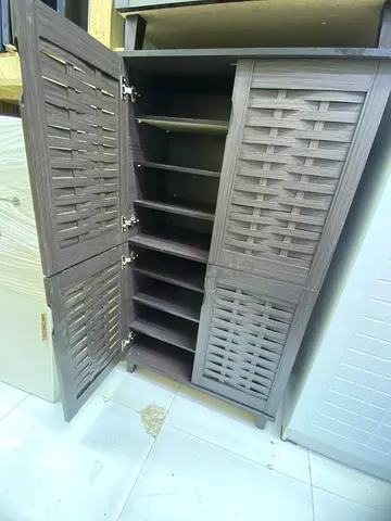 Wooden Shoe Cabinet / Storage Cupboard with Doors - Dark Brown Last pc available
