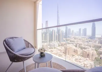 إطلالة كاملة على برج خليفة | طابق مرتفع | تصميم فاخر