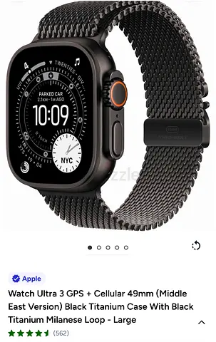 Watch Ultra 3 GPS + Cellular 49mm (Middle East Version) Black Titanium Case With Black Titanium Mila