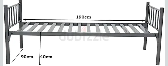 Single Metal Bed Frame with Slatted Base - 190cm