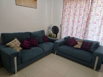 Blue 3-seater and 2-seater Sofa Set, good condition
