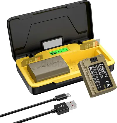 ENEGON NP-FZ100 Battery 3000mAh & 20W Fast Charger Set for Sony A7iii, A7iv, A7C, A6700, A6600, ZV-E
