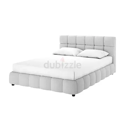 Padded design light gray queen thick bed