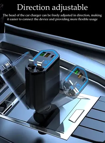 Retractable Adjustable 5-in-1 Car Charger 100W