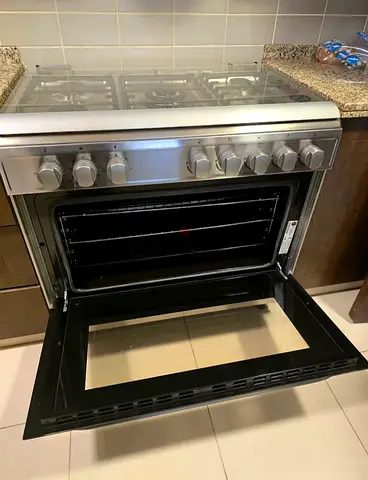 Brand Hoover Top 5 Burner Gas Down Oven Electric Cooker Range Size 90cm