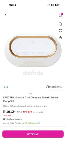 Spectra Dual Compact Electric Breast Pump Set