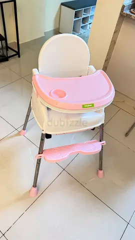 Lightweight Pink Baby High Chair with Removable Tray
