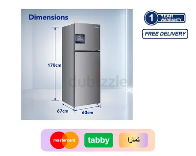 Super General 410L Double Door Refrigerator SGR415IE - Silver
